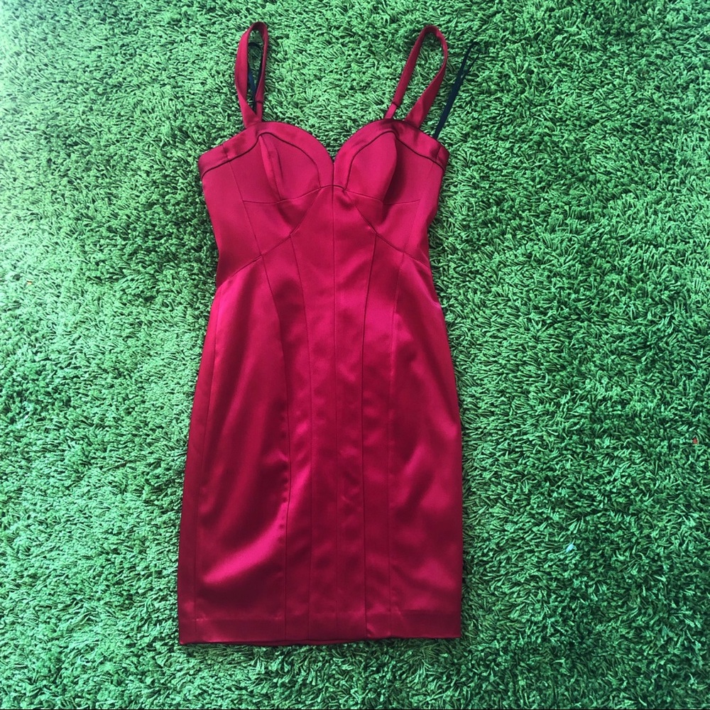 BEBE SATIN BODYCON DRESS